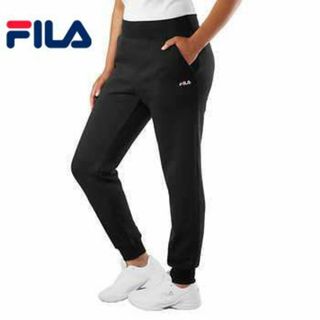 フィラ(FILA)の新品 L ★ FILA フィラ 裏起毛 スウェット ジョガーパンツ ブラック(カジュアルパンツ)