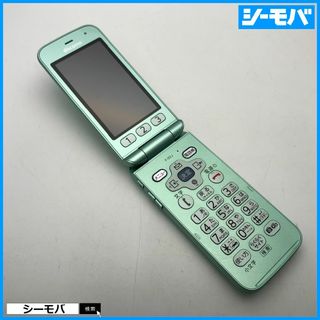 フジツウ(富士通)の1046 ガラケー らくらくホン F-02J 上美品 ドコモ グリーン(携帯電話本体)