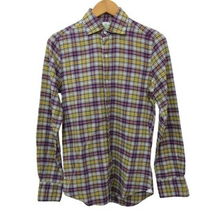 フィナモレ(FINAMORE)のフィナモレ finamore ナポリ 美品 チェックシャツ 長袖 IBO46(シャツ)