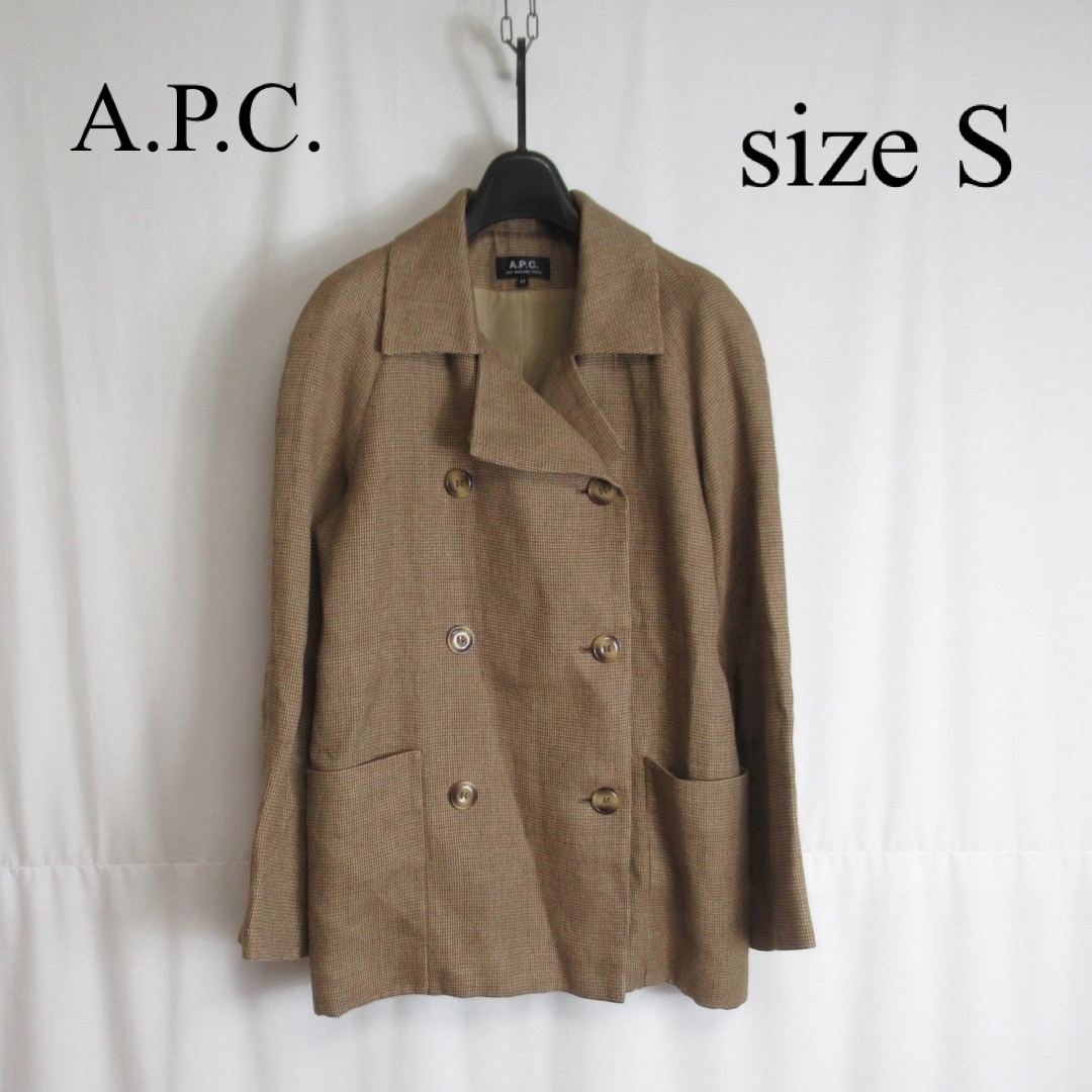 A.P.C(アーペーセー)のA.P.C. リネン ダブル ジャケット カジュアル ブレザー ポーランド製 S レディースのジャケット/アウター(その他)の商品写真