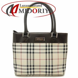 バーバリー(BURBERRY)のBURBERRY バーバリー ミニトートバッグ トートバッグ ノバチェック PVCxレザー  ベージュ ブラウン/251399【中古】(トートバッグ)