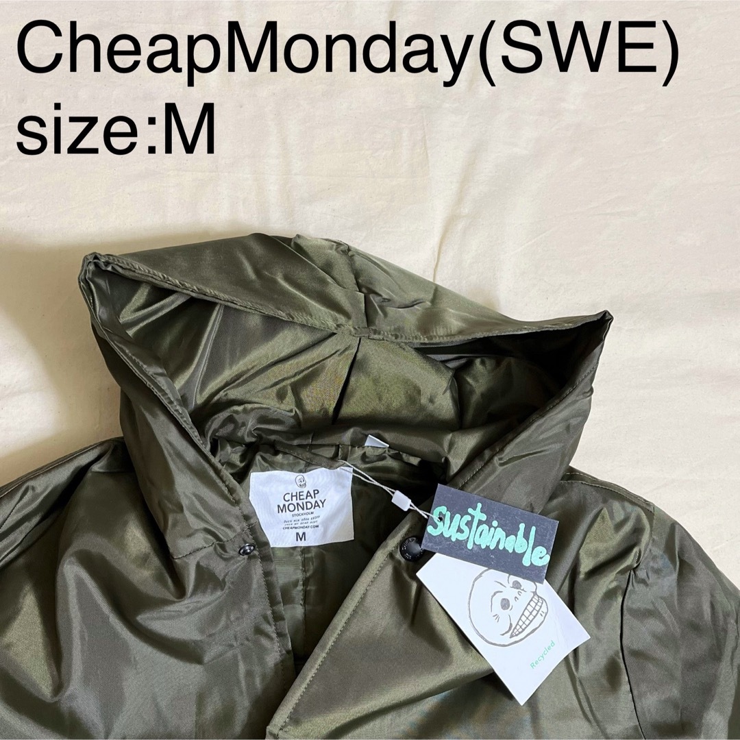 CheapMonday(SWE)ビンテージグラフィックパデッドコートモッズコート