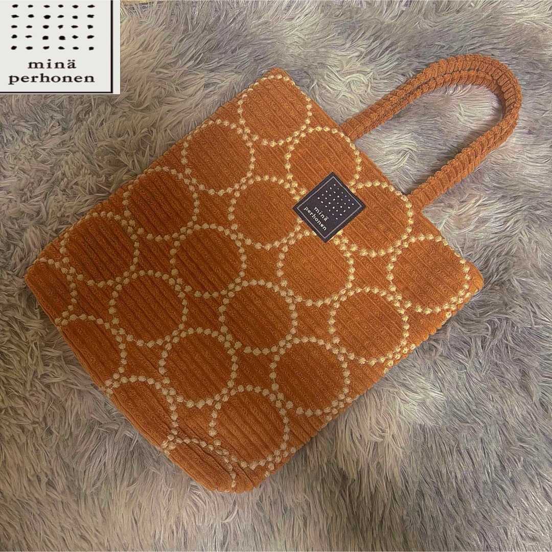 未使用級】ミナペルホネン タンバリン キャメル ミニトートバッグ 未使用級】ミナペルホネン タンバリン キャメル ミニトートバッグ