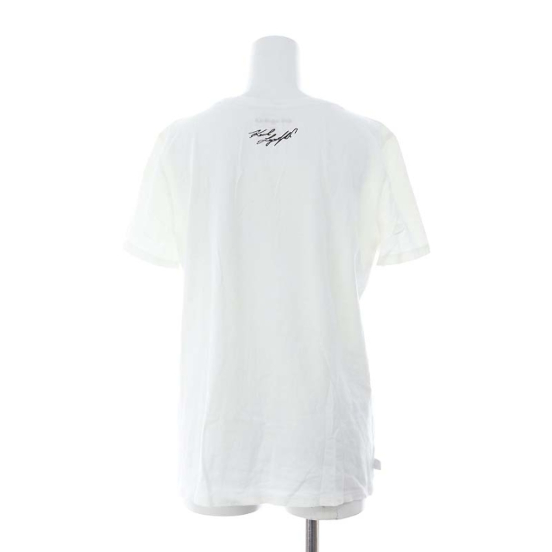 Karl Lagerfeld(カールラガーフェルド)のカールラガーフェルド プリントTシャツ カットソー 半袖 S ホワイト ブラック レディースのトップス(Tシャツ(半袖/袖なし))の商品写真