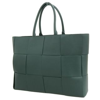 ボッテガヴェネタ(Bottega Veneta)のBOTTEGAVENETA(ボッテガヴェネタ) イントレチャート ラージ アルコ トートバッグ トートバッグ ハンド 肩掛け ビジネスバッグ ショッピングバッグ レザー ダークグリーン グリーン緑 シルバー金具 ユニセックス 40802076097【中古】【アラモード】(トートバッグ)