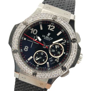 ウブロ(HUBLOT)の　ウブロ HUBLOT ビックバン スチール ダイヤモンド 301.SX.130.RX.114 ブラック×シルバー SS/セラミック/ラバーベルト メンズ 腕時計(その他)