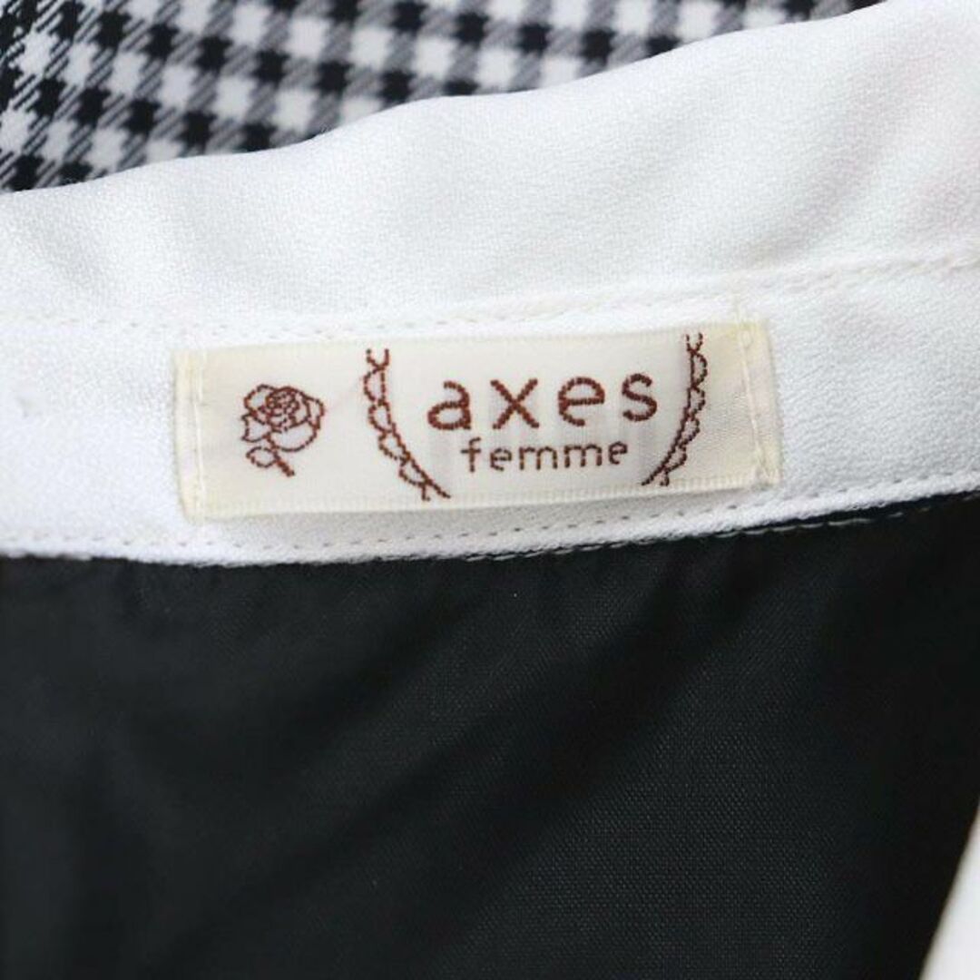 axes femme(アクシーズファム)のアクシーズファム 襟付きサックワンピース ロング 長袖 九分袖 チェック 切替 レディースのワンピース(ロングワンピース/マキシワンピース)の商品写真