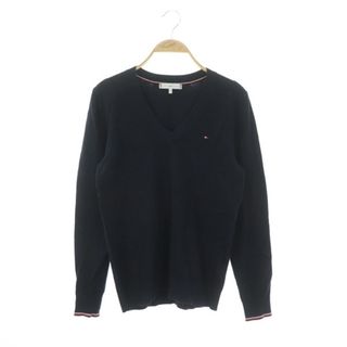 トミーヒルフィガー(TOMMY HILFIGER)のトミーヒルフィガー Vネック ニット カットソー 長袖 ロゴ刺繍 ナイロン混(ニット/セーター)