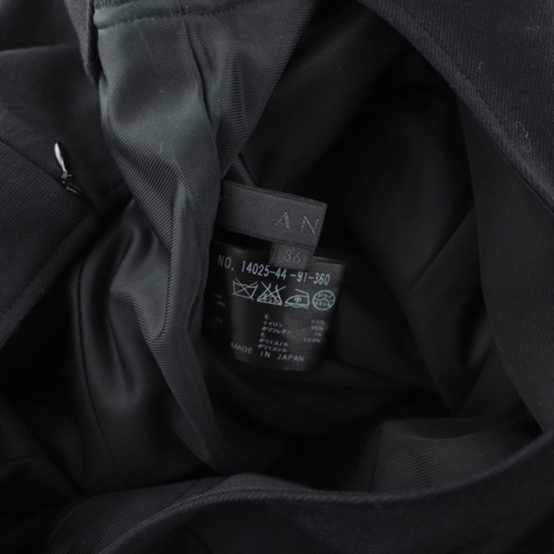 ANAYI(アナイ)のアナイ ANAYI ワンピース ミニ 七分袖 ボーダー 切替 36 黒 ブラック レディースのワンピース(ミニワンピース)の商品写真
