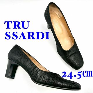 トラサルディ(Trussardi)のTRUSSARDI トラサルディ パンプス ブラック 24.5㎝(ハイヒール/パンプス)