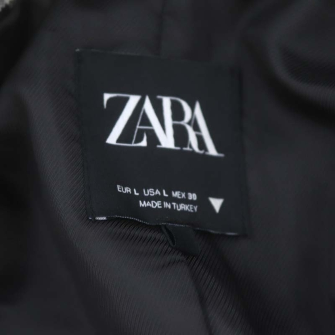 ZARA(ザラ)のザラ ジャケット チェック ブレザー ショート丈  L 白 ホワイト 黒 レディースのレディース その他(その他)の商品写真