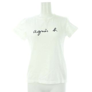 アニエスベー(agnes b.)のアニエスベー ロゴTシャツ カットソー 半袖 コットン T1 白 黒(Tシャツ(半袖/袖なし))