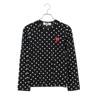 コムデギャルソン(COMME des GARCONS)のプレイコムデギャルソン  AZ-T165 AD2011ハートワッペンドット柄長袖カットソー レディース S(カットソー(長袖/七分))