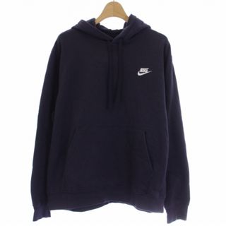 ナイキ(NIKE)のナイキ フリースプルオーバー起毛フーディ パーカー スウェット 長袖 L 紺(その他)