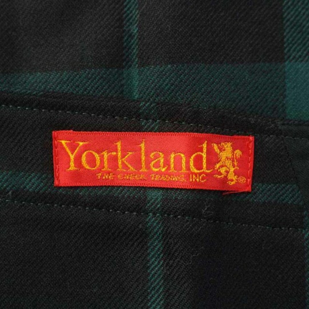 Yorkland(ヨークランド)のヨークランド タイトスカート ひざ丈 チェック ウール 11AR L 黒 緑 レディースのスカート(ひざ丈スカート)の商品写真