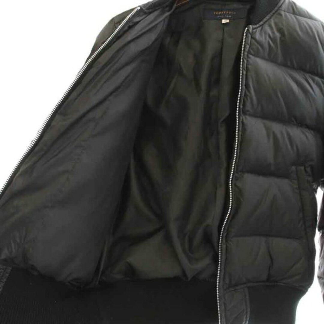 TODAYFUL(トゥデイフル)のトゥデイフル ダウンジャケット MA-1 ブルゾン ジップアップ 36 S 黒 レディースのジャケット/アウター(ダウンジャケット)の商品写真