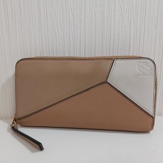 ロエベ(LOEWE)のロエベ パズル ラウンドファスナー長財布 レザー ベージュ C510T12X10(財布)