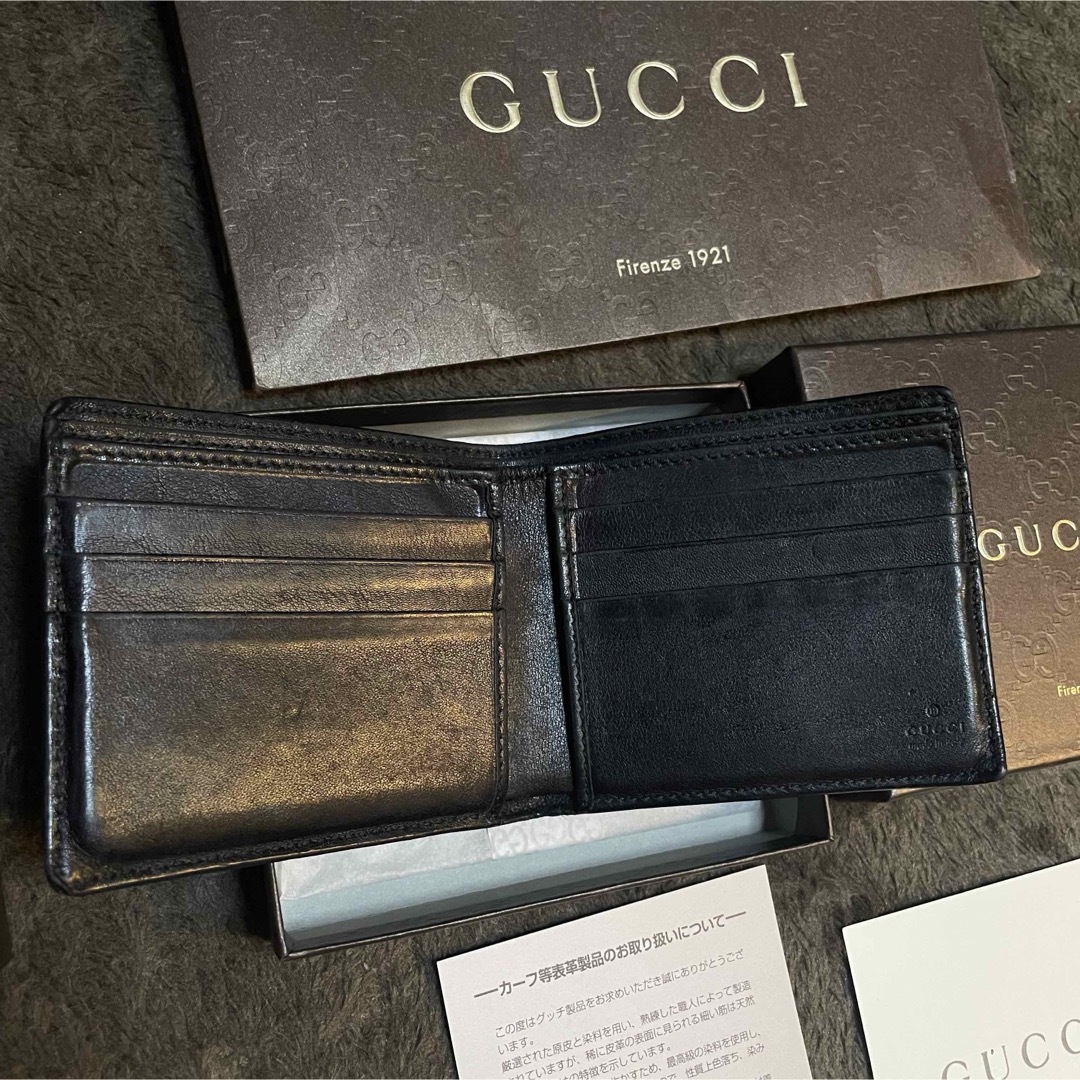 Gucci(グッチ)の大人気 グッチ GUCCI 財布 二つ折り グッチシマ レザー 保証書、箱有 メンズのファッション小物(折り財布)の商品写真