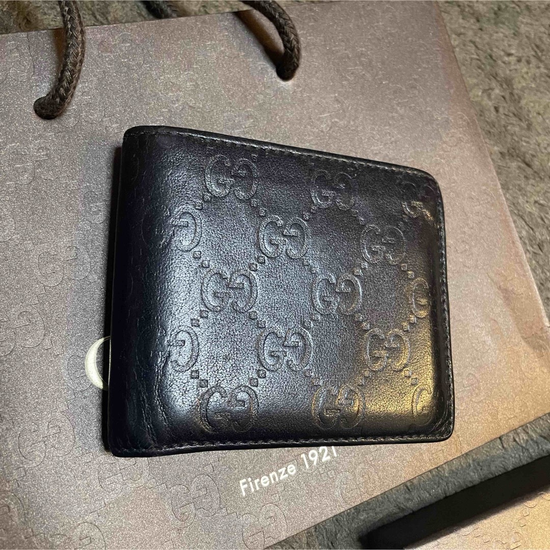 Gucci(グッチ)の大人気 グッチ GUCCI 財布 二つ折り グッチシマ レザー 保証書、箱有 メンズのファッション小物(折り財布)の商品写真