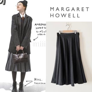 マーガレットハウエル(MARGARET HOWELL)の未使用 マーガレットハウエル ファインフランネルプリーツスカート 44,000円(ひざ丈スカート)