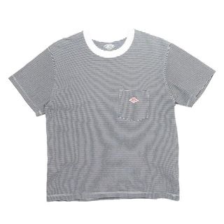 ダントン(DANTON)のダントン DANTON ピンボーダー柄 ロゴ 胸ポケ Tシャツ 半袖 36(Tシャツ/カットソー(半袖/袖なし))