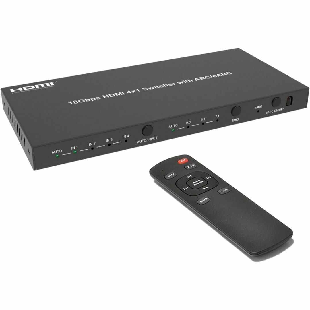 BUNGPUNG HDMI eARC 音声分離 アダプター 4 入力 1 出力 スマホ/家電/カメラのテレビ/映像機器(その他)の商品写真