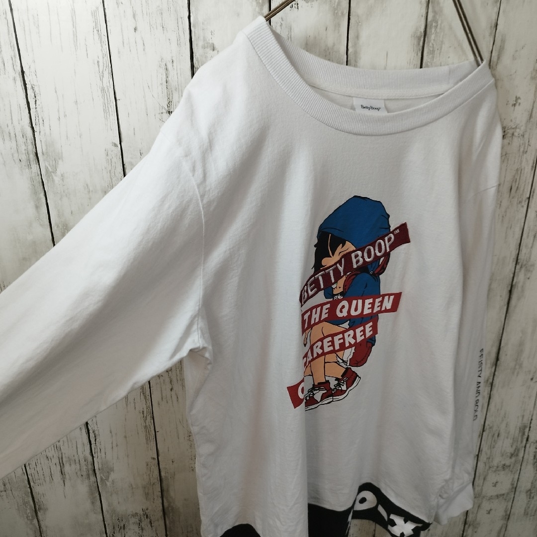 Betty Boop(ベティブープ)の【Betty Boop】Print Crewneck Tee　D49 メンズのトップス(Tシャツ/カットソー(七分/長袖))の商品写真