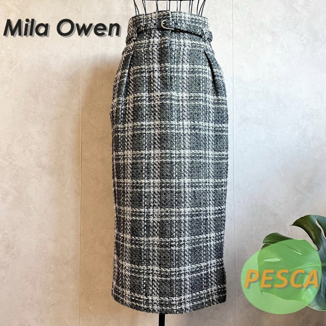 Mila Owen(ミラオーウェン)の【美品】ミラオーウェン　チェックロングスカート レディースのスカート(ロングスカート)の商品写真