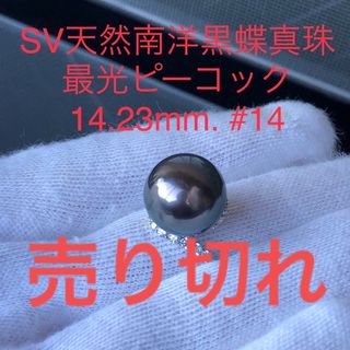 SV天然南洋黒蝶真珠　最光ピーコック　14.23mm. #14(リング(指輪))