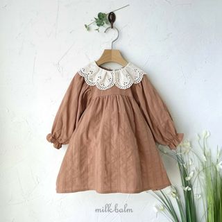 【新品】韓国子供服milk balm春新作 お出かけワンピース95(ワンピース)