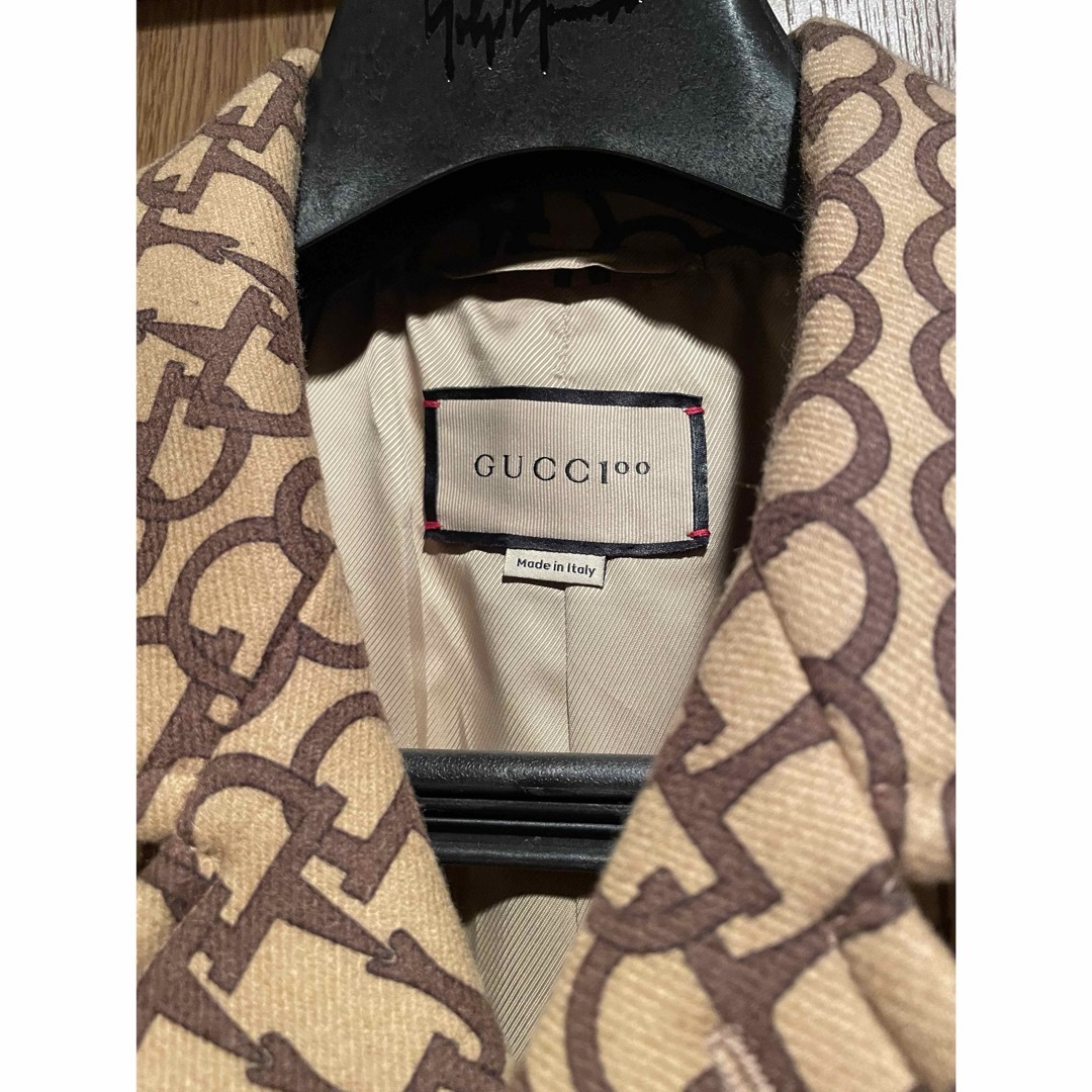 Gucci(グッチ)のGUCCI  22ss ホースビット柄キャメルコート メンズのジャケット/アウター(ステンカラーコート)の商品写真