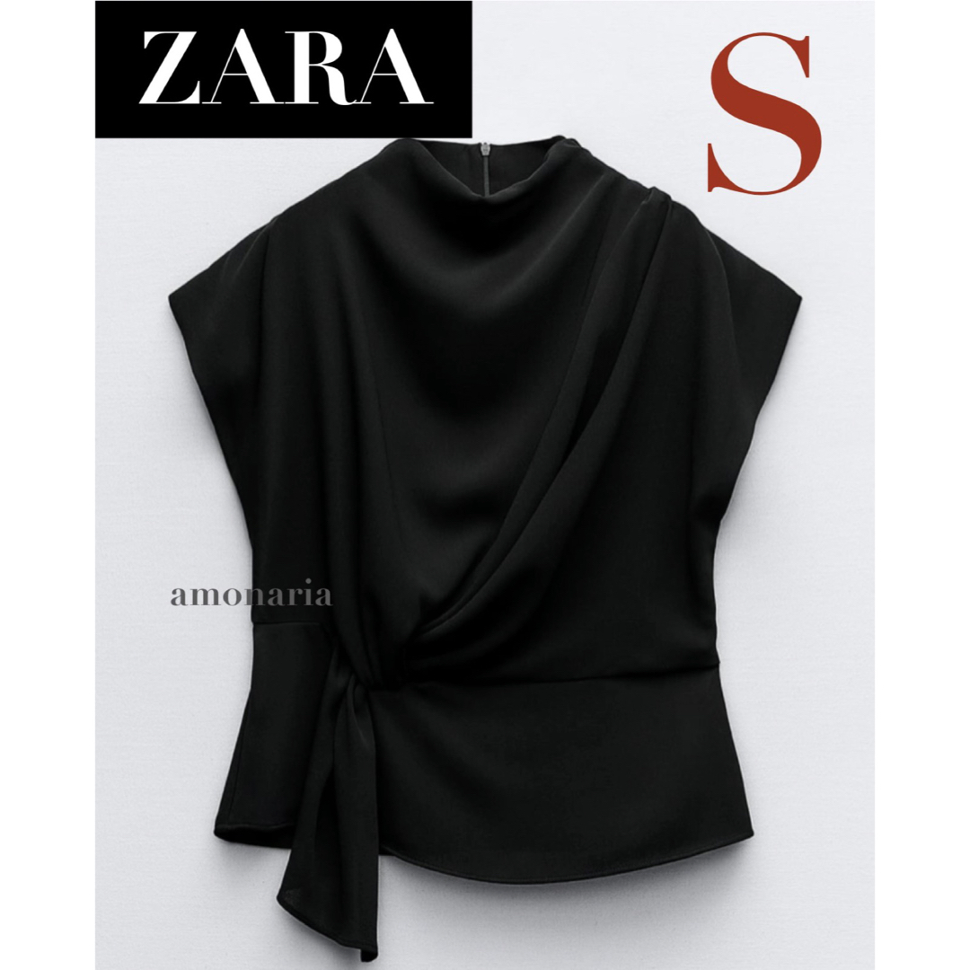 ZARA(ザラ)の【新品】ZARA ギャザートップス　ギャザーブラウス　ブラウス　トップス　シャツ レディースのトップス(シャツ/ブラウス(半袖/袖なし))の商品写真