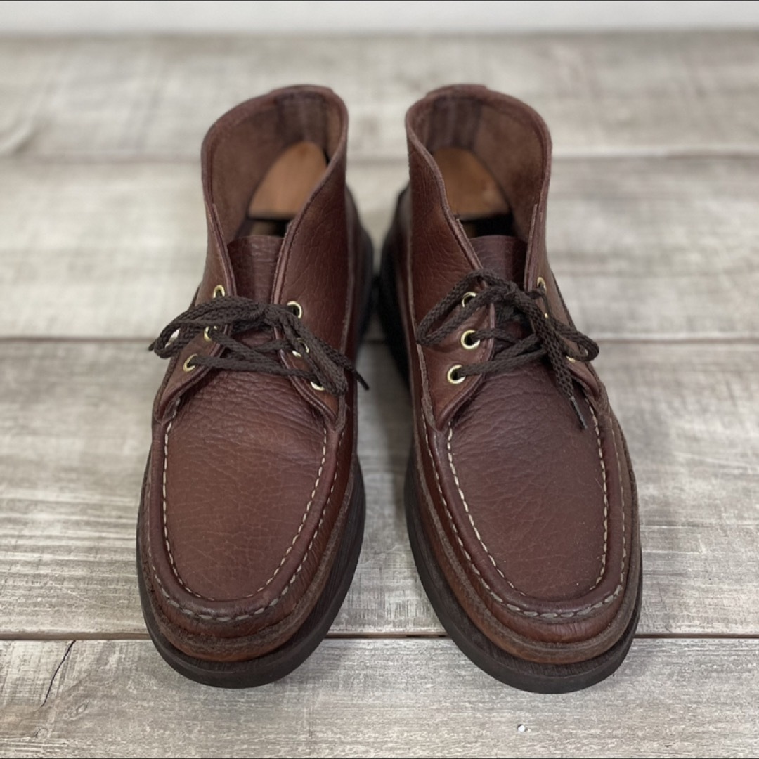 RUSSELL MOCCASIN(ラッセルモカシン)の美品 USA製 ラッセルモカシン スポーティングクレーチャッカ シボ革 US8 メンズの靴/シューズ(スリッポン/モカシン)の商品写真