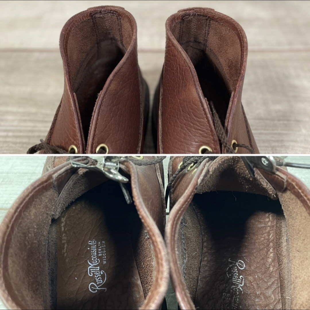 RUSSELL MOCCASIN(ラッセルモカシン)の美品 USA製 ラッセルモカシン スポーティングクレーチャッカ シボ革 US8 メンズの靴/シューズ(スリッポン/モカシン)の商品写真