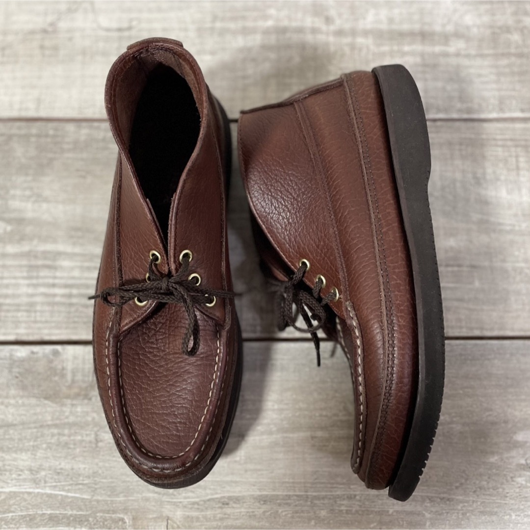 RUSSELL MOCCASIN(ラッセルモカシン)の美品 USA製 ラッセルモカシン スポーティングクレーチャッカ シボ革 US8 メンズの靴/シューズ(スリッポン/モカシン)の商品写真