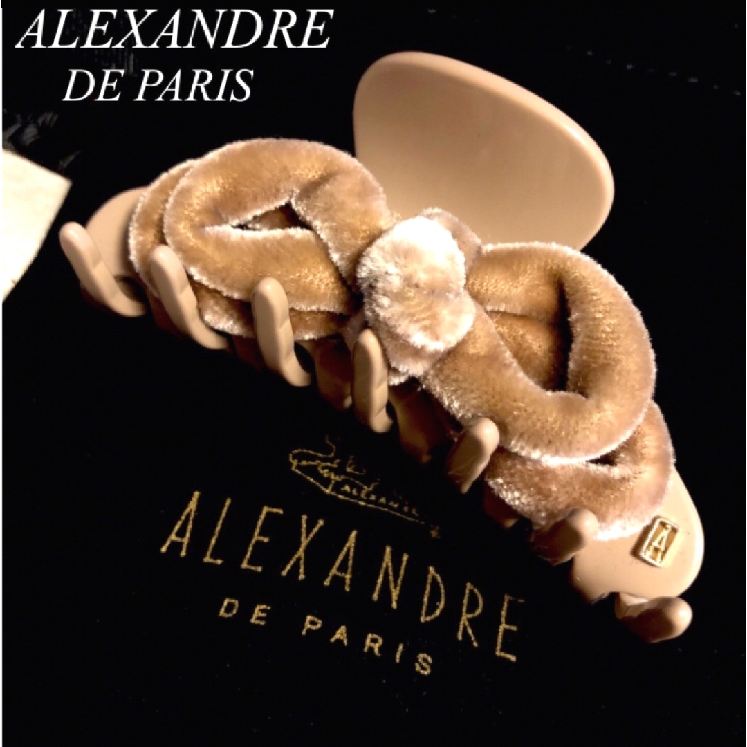 Alexandre de Paris(アレクサンドルドゥパリ)のアレクサンドルドゥパリ　レア♡ベルベットリボン＆ビジュー♡豪華ヘアクリップM レディースのヘアアクセサリー(バレッタ/ヘアクリップ)の商品写真