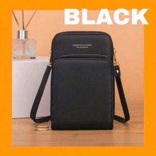 再入荷❣️スマホショルダーバッグ ブラック ポーチ 斜めがけ ポシェット 財布(ショルダーバッグ)