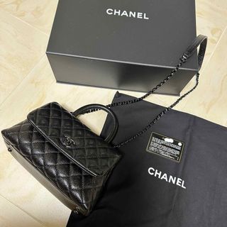 シャネル(CHANEL)のCHANEL ココハンドル マトラッセ　ソーブラック　キャビアスキン(ショルダーバッグ)