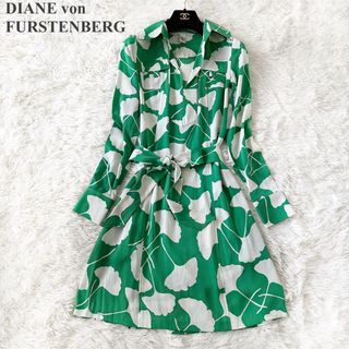 ダイアンフォンファステンバーグ(DIANE von FURSTENBERG)のれい様DIANE von FURSTENBERG  総柄 シルク ワンピース 2(ひざ丈ワンピース)