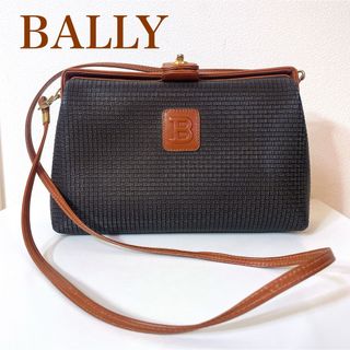 レア　BALLY バリー　ショルダーバッグ　PVC レザー　総柄　ビンテージ　黒