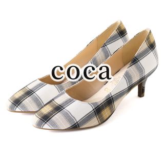 コカ(coca)の121036 未使用アウトレット coca ポインテッドトゥ パンプス チェック(ハイヒール/パンプス)