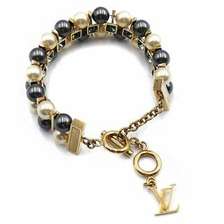 ルイヴィトン(LOUIS VUITTON)のルイヴィトン アクセサリー フェイクパールxメッキ ブラスレ・クライミー アリヴァーPM グレーxオフホワイト M67010 T-YJL06105(ブレスレット/バングル)