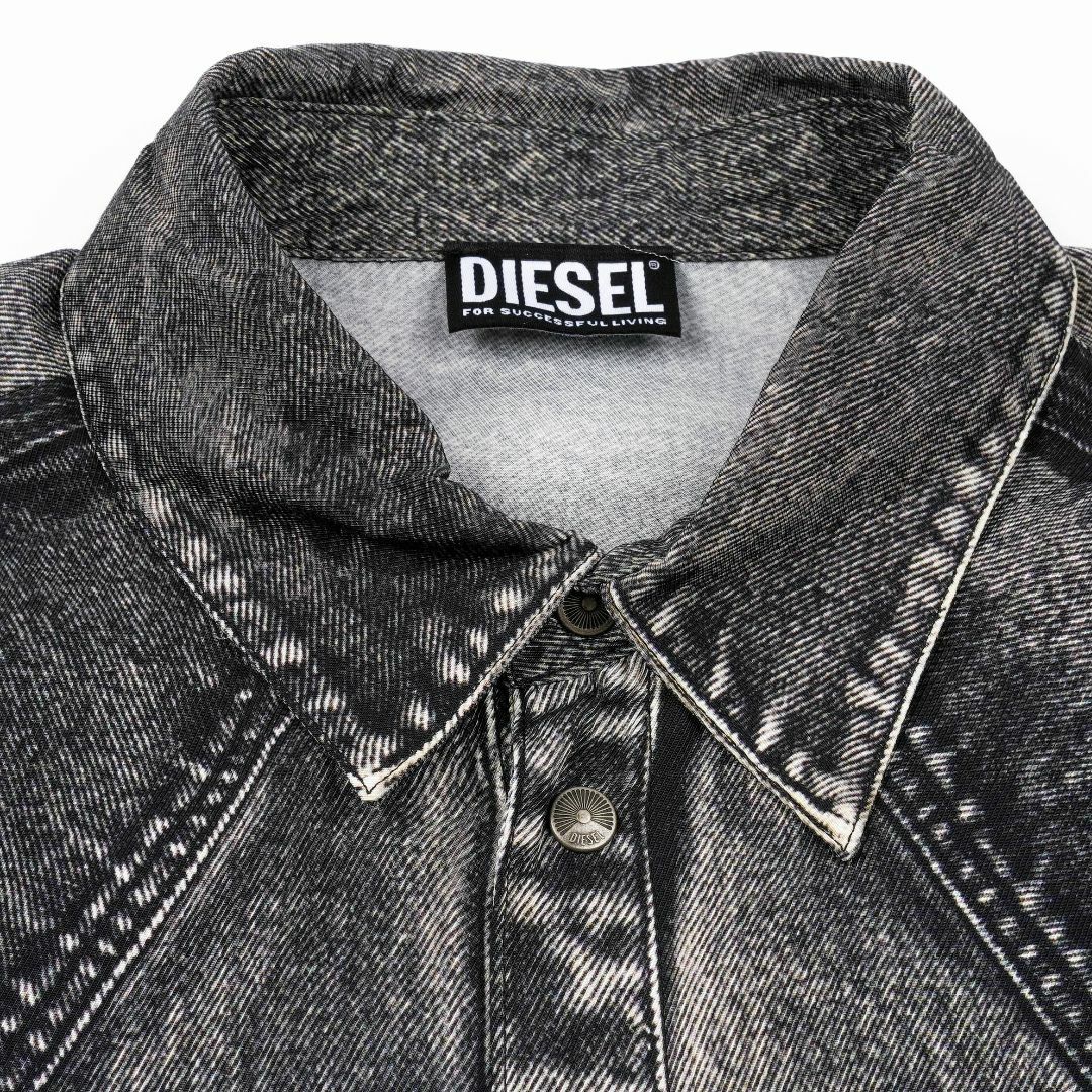 DIESEL(ディーゼル)の新品 DIESEL S-Gils-Dnm トロンプルイユ ブラックデニムシャツ メンズのトップス(シャツ)の商品写真