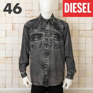 ディーゼル(DIESEL)の新品 DIESEL S-Gils-Dnm トロンプルイユ ブラックデニムシャツ(シャツ)