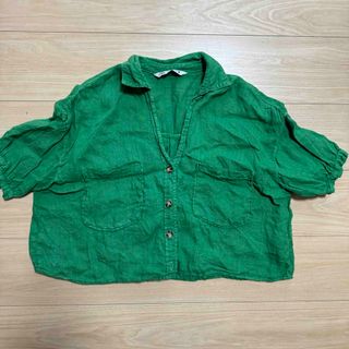 ZARA - タグなし新品未使用 ZARA パフスリーブTシャツ パープルの通販