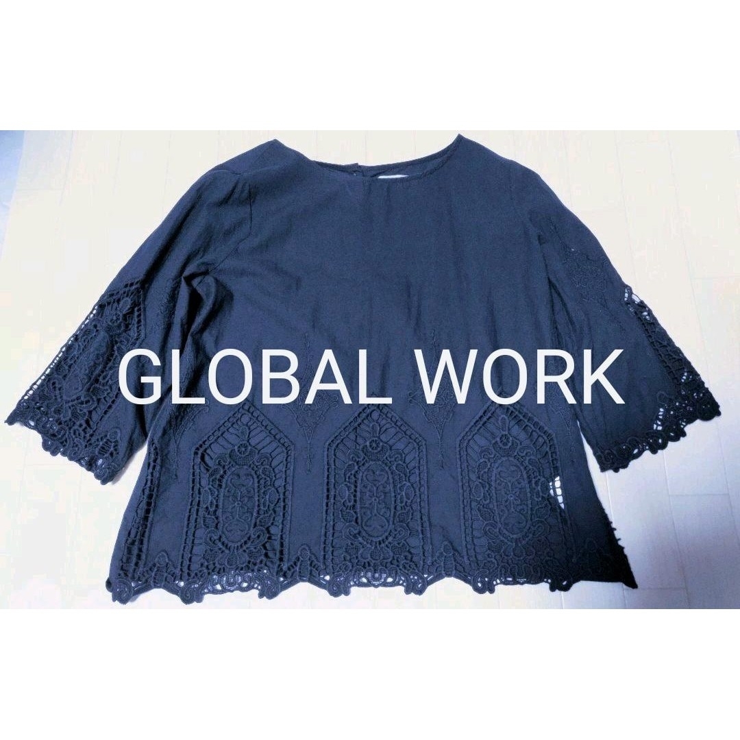GLOBAL WORK(グローバルワーク)のGLOBAL WORK　グローバルワーク　コットンレースブラウス レディースのトップス(シャツ/ブラウス(長袖/七分))の商品写真