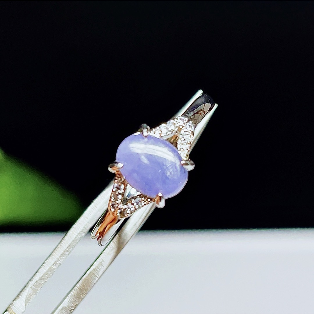 【超美品】ブルーレースアゲート　瑪瑙　リング　指輪　空色縞瑪瑙　31 レディースのアクセサリー(リング(指輪))の商品写真