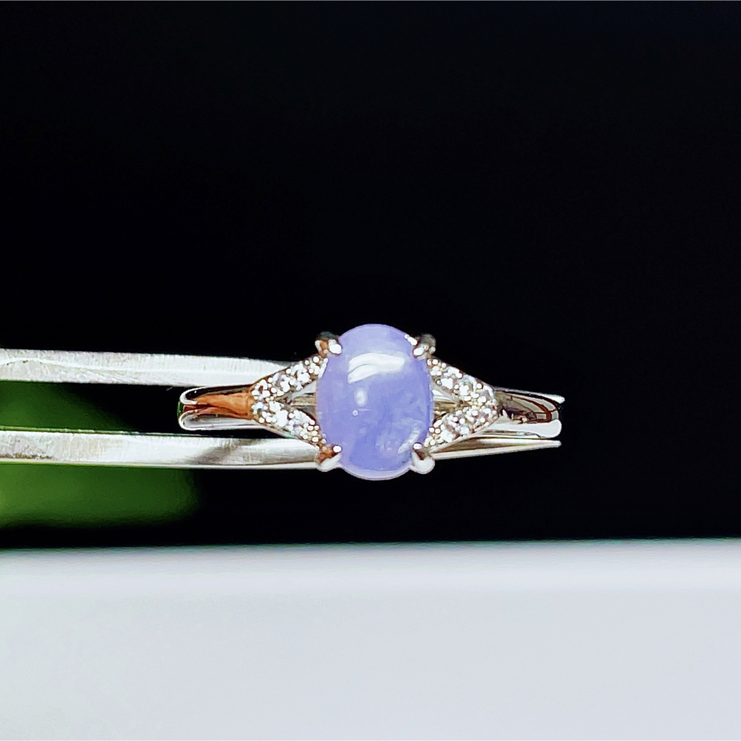 【超美品】ブルーレースアゲート　瑪瑙　リング　指輪　空色縞瑪瑙　31 レディースのアクセサリー(リング(指輪))の商品写真