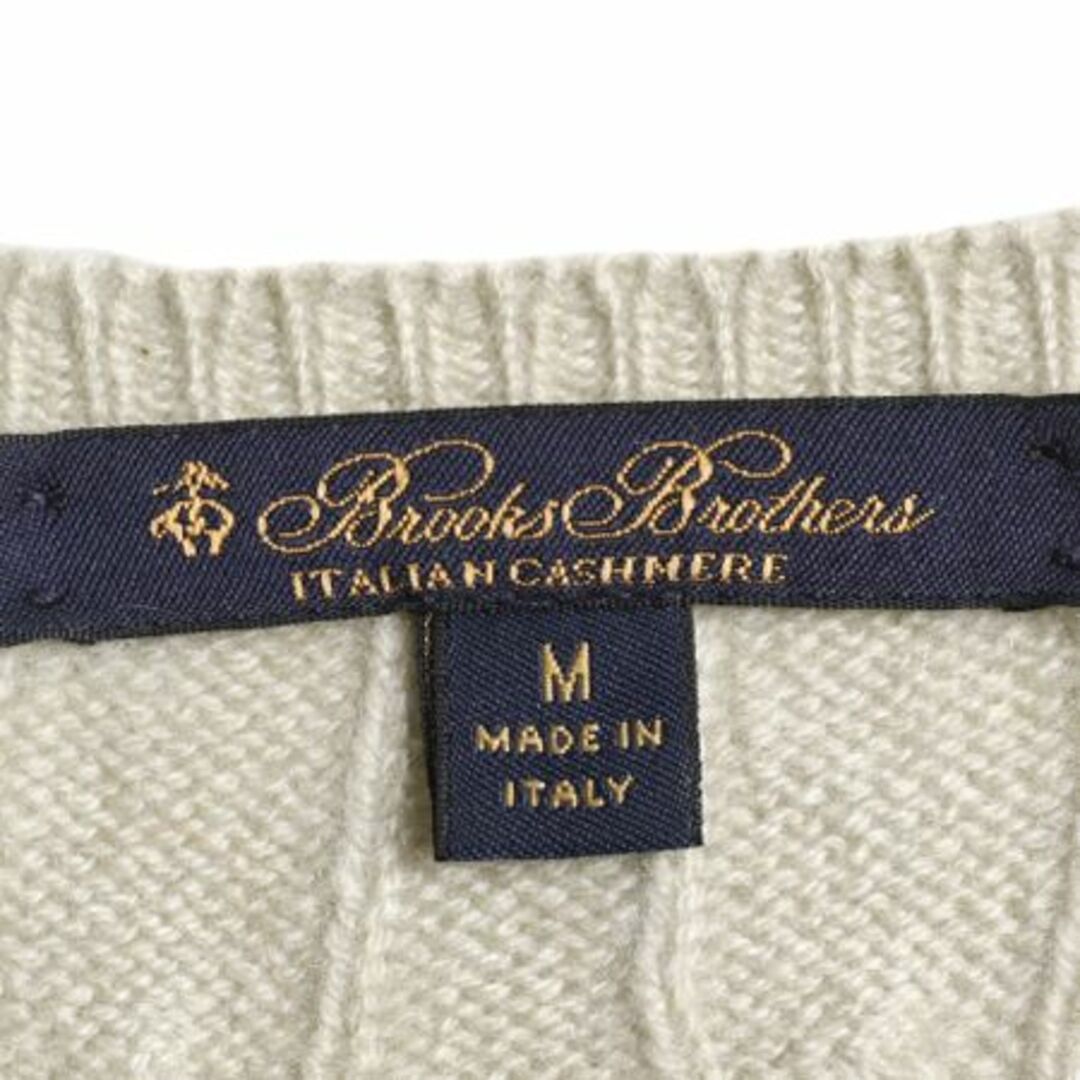 Brooks Brothers(ブルックスブラザース)のイタリア製 高級 100% カシミヤ ブルックスブラザーズ ケーブル ニット セーター レディース M / Brooks Brothers カシミア クルーネック レディースのトップス(ニット/セーター)の商品写真