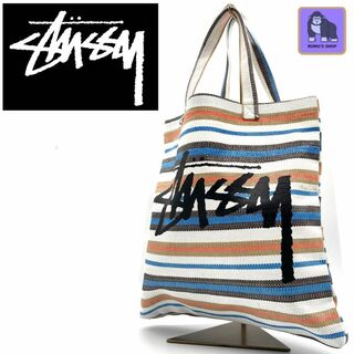 ステューシー(STUSSY)の【希少　美品】stussy ステューシー　ボーダー　トートバッグ(トートバッグ)